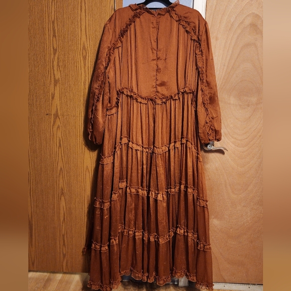 Dainty Jewells Rustic Brown Long Sleeve Dress - Picture 2 of 6
